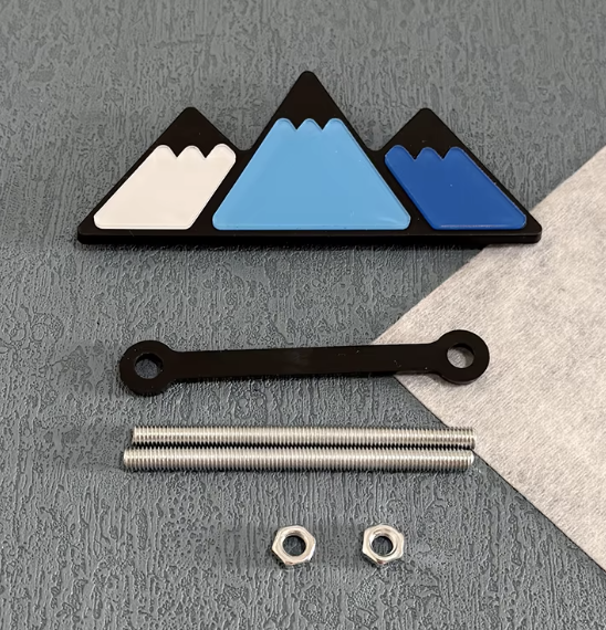 Emblema overland montaña azul