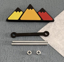 Emblema overland montaña rojo