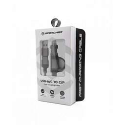 Cable tipo c con adaptador scorcher 1m